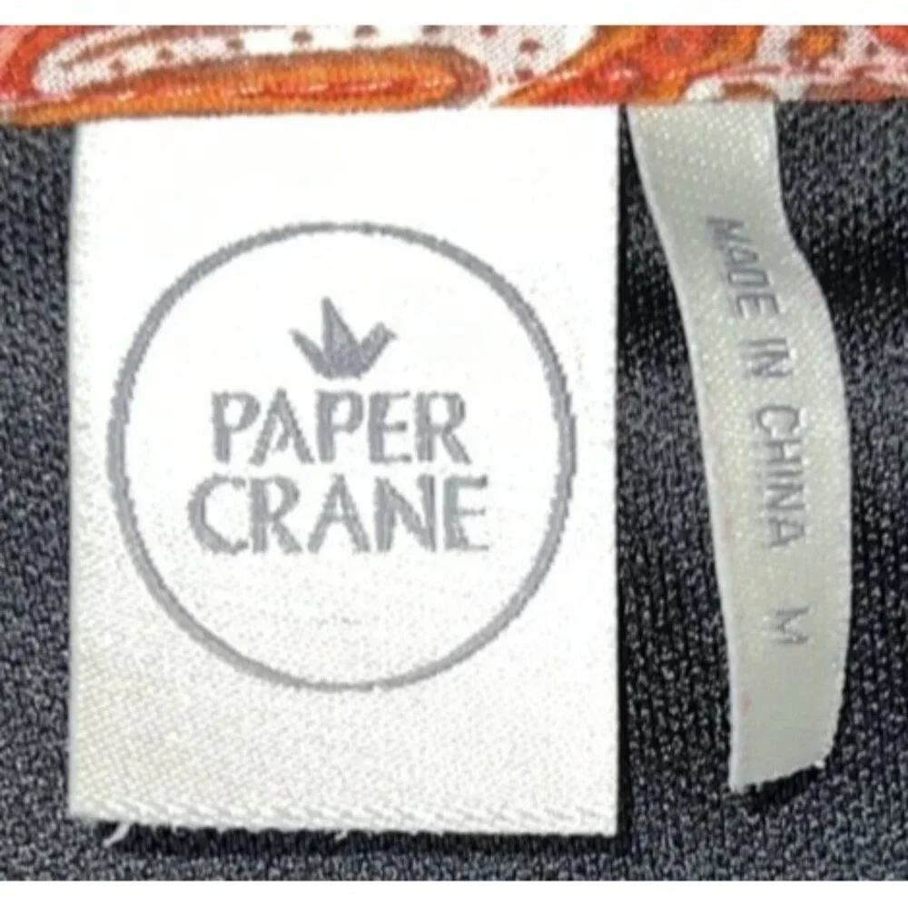 Paper Crane Anthropologie M Fairy Boho Mini Dress Orange Paisley Bell Sleeves - Picture 5 of 6